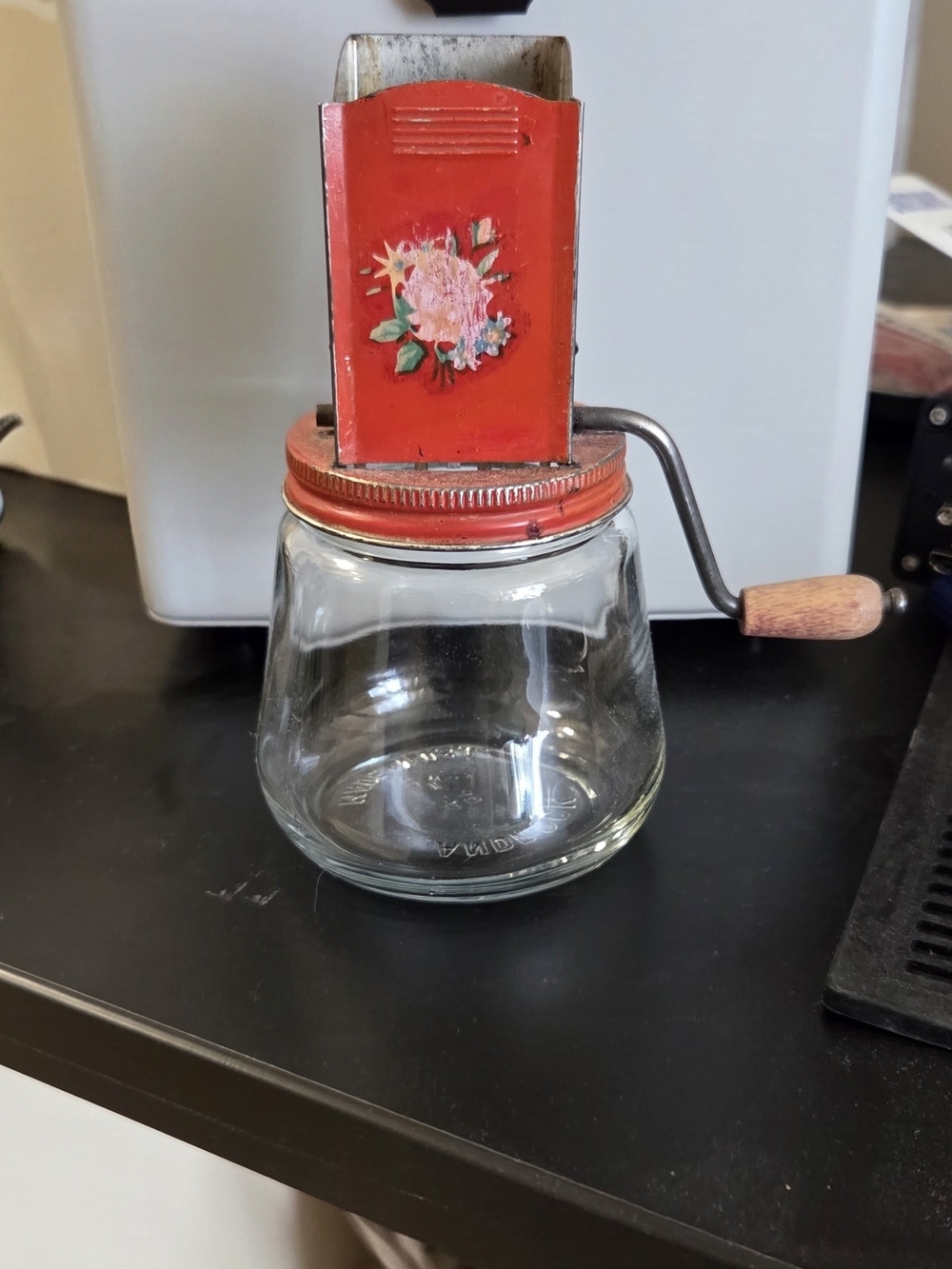 Vintage 1950s Androck Nut Chopper Mill Floral